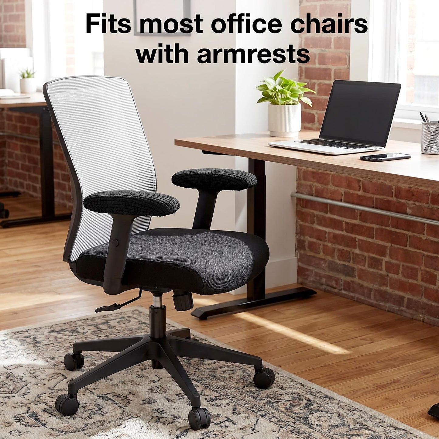 HJZHII 2Pcs Office Chair Armrest Covers, Removable Chair Arm Covers