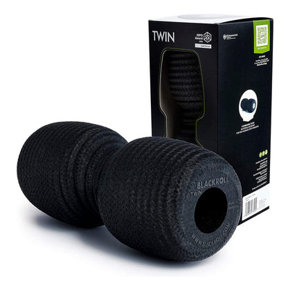 BLACKROLL? Twin Fascia Roller (30 cm x 13 cm) Massage Roller with Spine Space | Point Self Massage and Regeneration | Medium Hardness | Made in