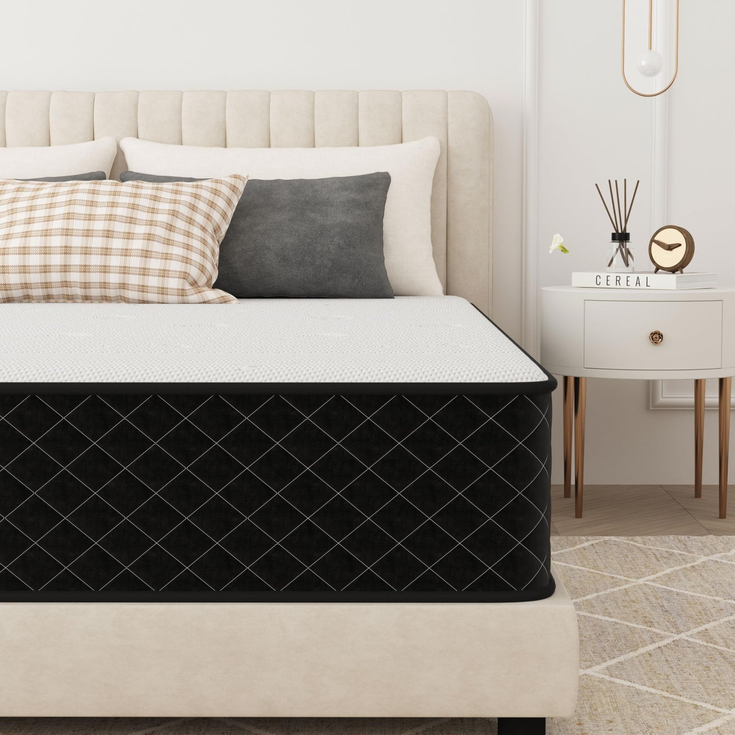 PurrJoys Orthopedic Kingsize Mattress for Back & Lumbar Pain Relief, 10 Inch 7-zone Hybrid King Mattress Firm with Pocket Sprung & Gel Memory Foam