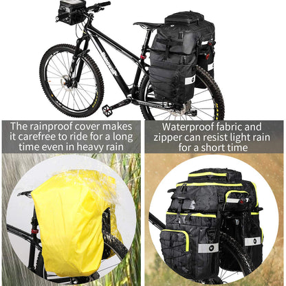 BAIGIO 3-in-1 Multifunctional Bike Panniers Large 75L Bicycle Rear Rack Bags for Back Seat Cycling Carrier Backpack with Shoulder Straps & Waterproof