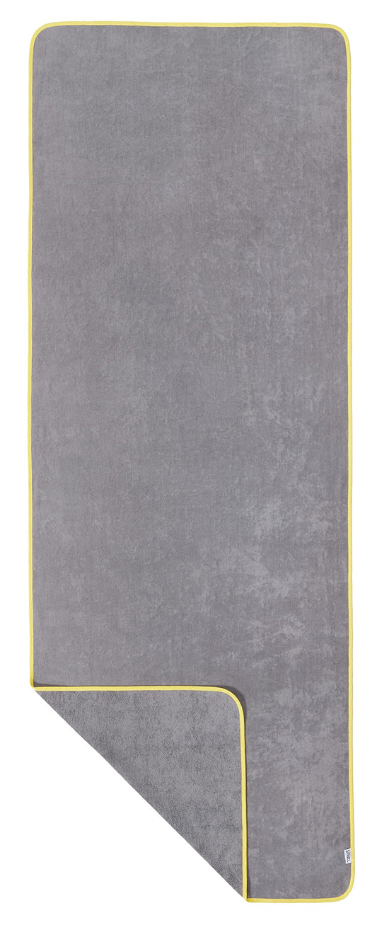 Sowel? Beach Towel Large, 100% Organic Cotton, XL Sauna Towel, 220 x 80 cm, Grey/Yellow