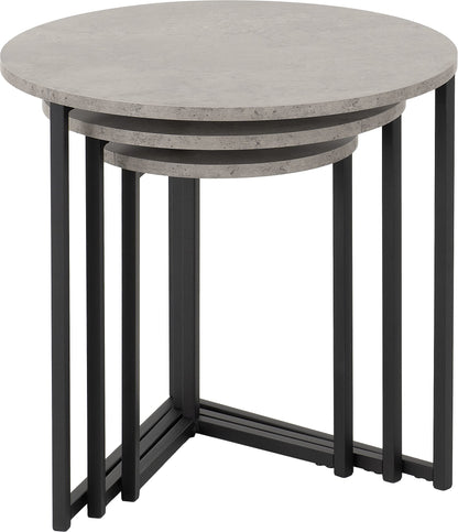 Seconique Athens Round 3Pc Nest Of Tables in Concrete Effect