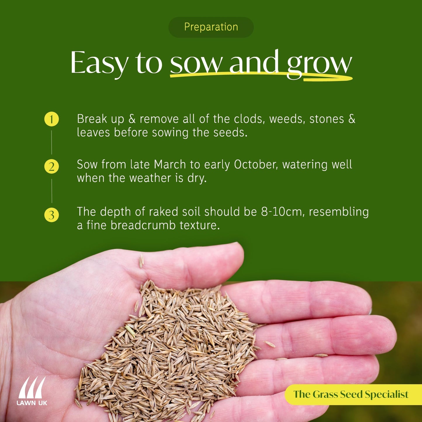 Sprogs & Dogs Ultra Hardwearing Grass Seed by Lawn UK - 4kg Up to 120sqm Coverage - Ultimate Tough Grass Seed for Family lawns - Fast Growing & Super