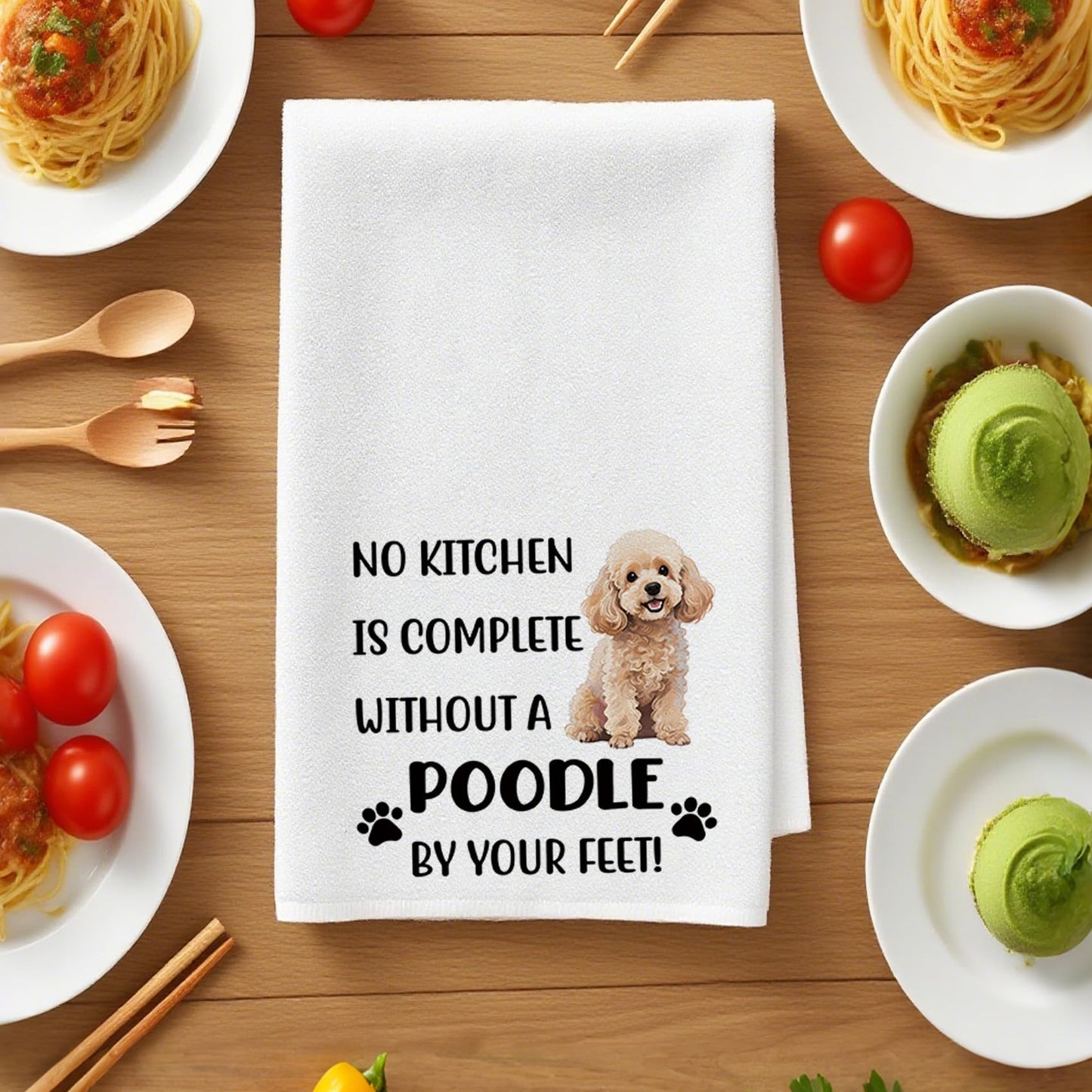Yeeaulpa Poodle Gifts Kitchen Towel,Poodle Christmas Towels,Dog Gifts,Dog Mum Gift,Dogs Dad Gift,Mothers Day Presents from Dogs,Present for