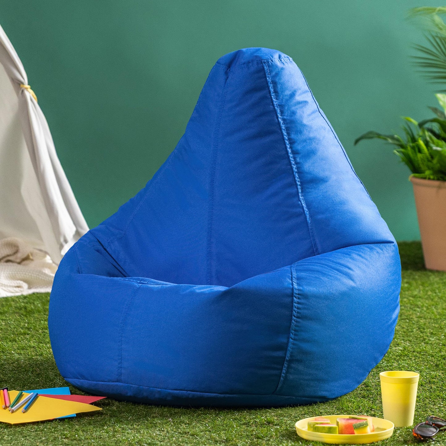 Bean Bag Bazaar Outdoor Kids Bean Bag with Filling Included, Blue