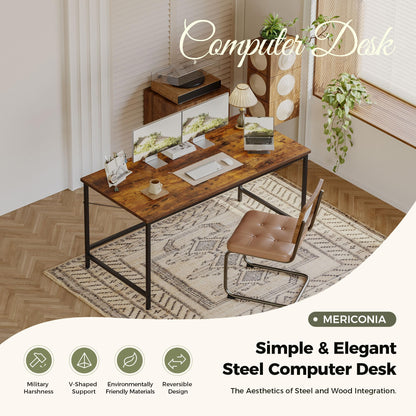 Mericonia Basic Computer Desk, 2 pieces Desktop, 120x50cm, Brown