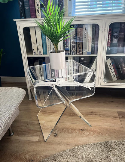 solaround Acrylic Side Table, No Assembly, 39 x 30 x 45 cm, Clear