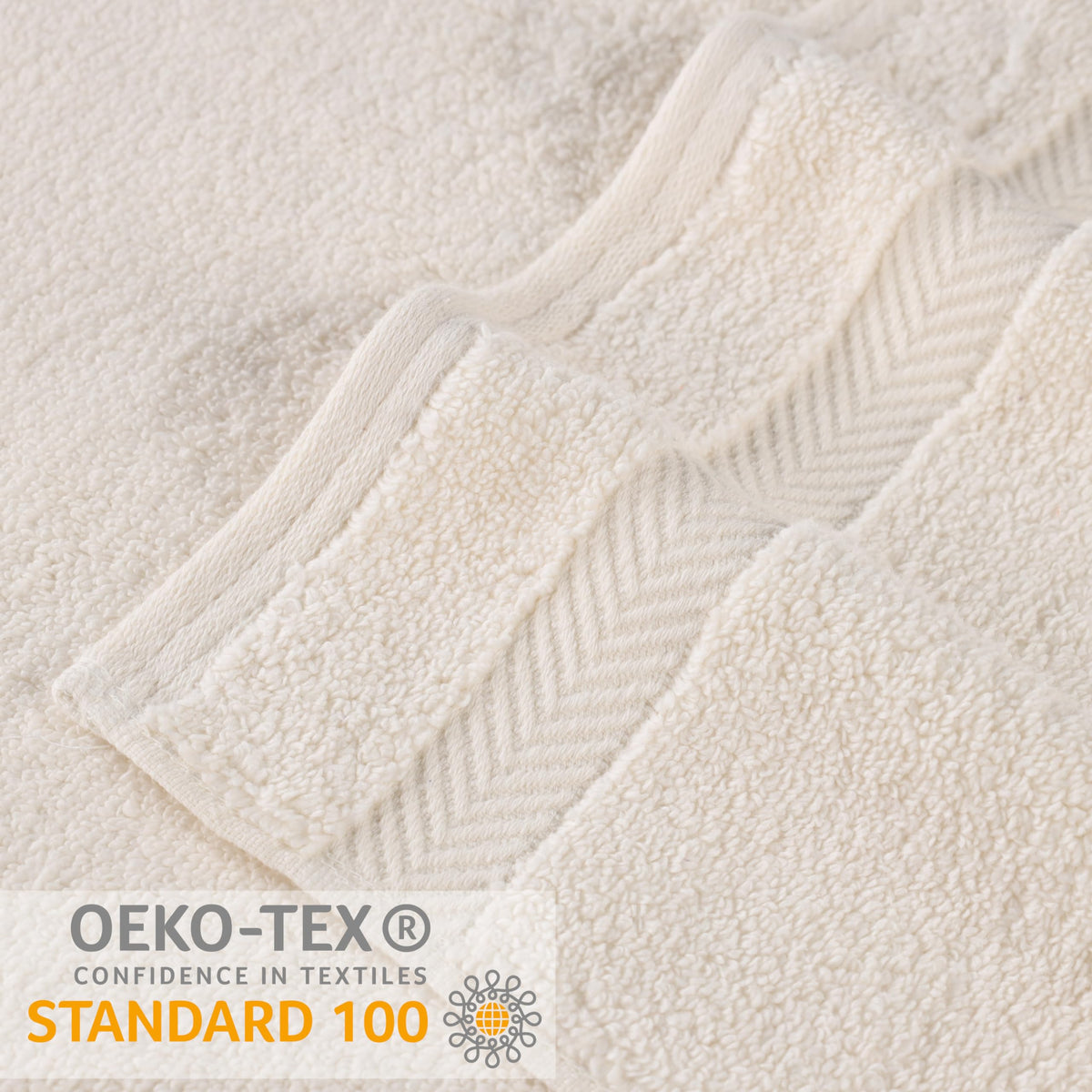 Superior Collection 100% Zero Twist Cotton Super Soft and Absorbent Bath Towel Set, Ivory Set of 2