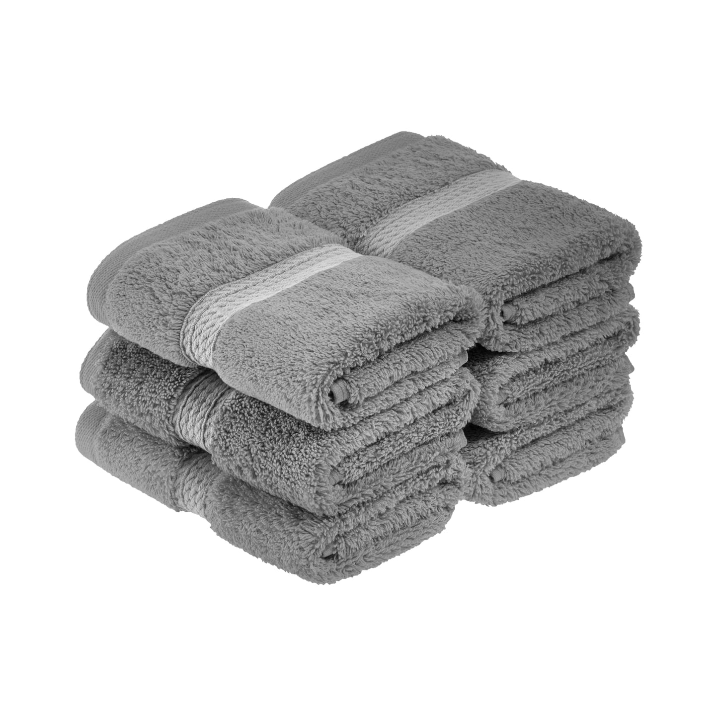 Superior 900 Gram 100% Premium Long-Staple Combed Cotton 6-Piece Face Towel Set, Charcoal