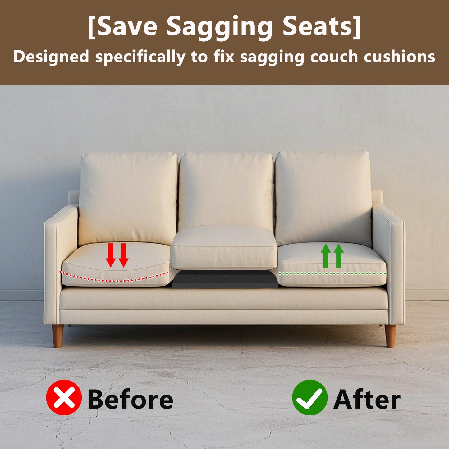 1PCS 55 x 55cm Sofa Cushion Support for Sagging Seat-Sofa Repair Foam
