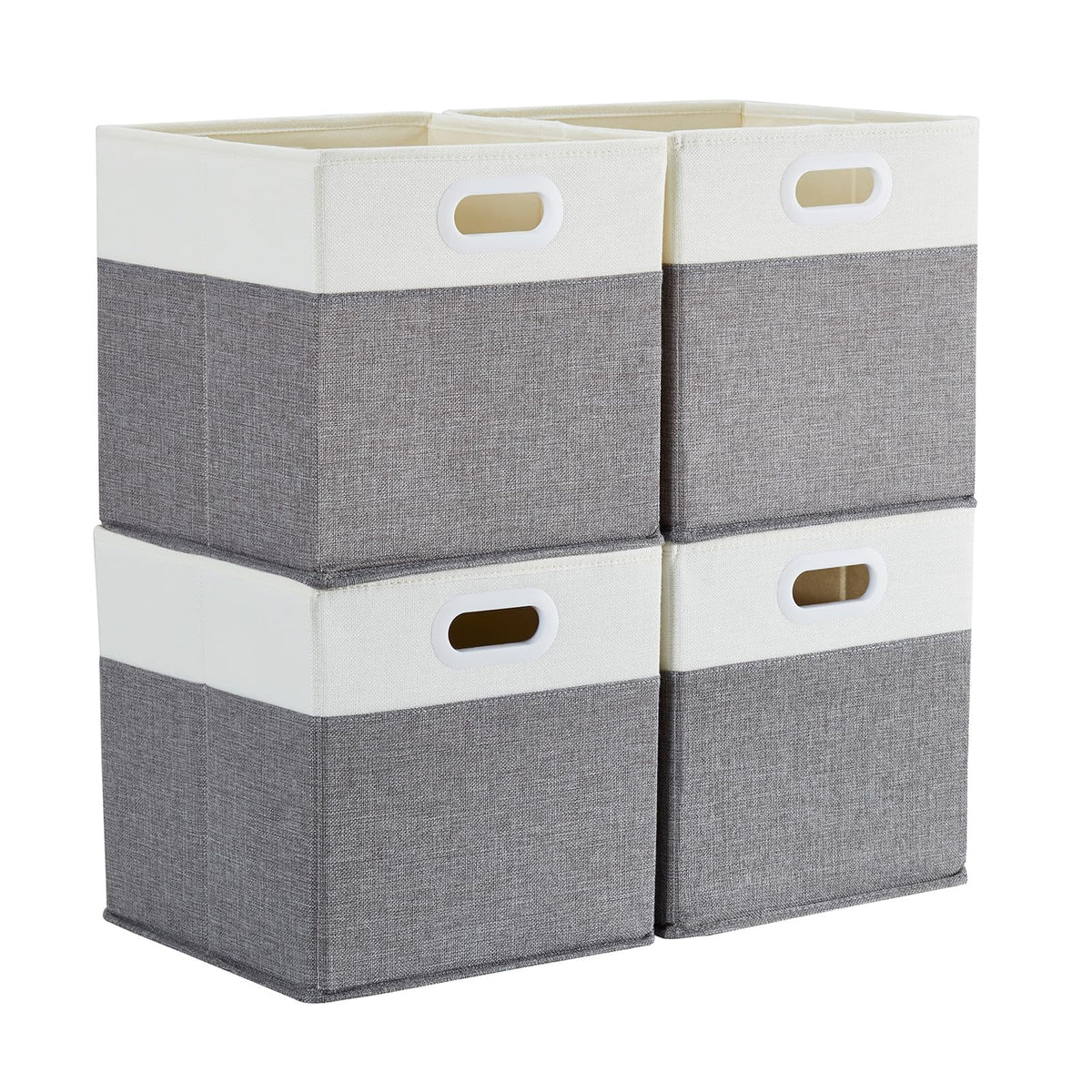 Mangata Cube Storage Boxes 28x28x28cm, Grey Cream White, 4Pcs