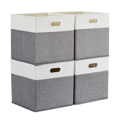 Mangata Cube Storage Boxes 28x28x28cm, Grey Cream White, 4Pcs