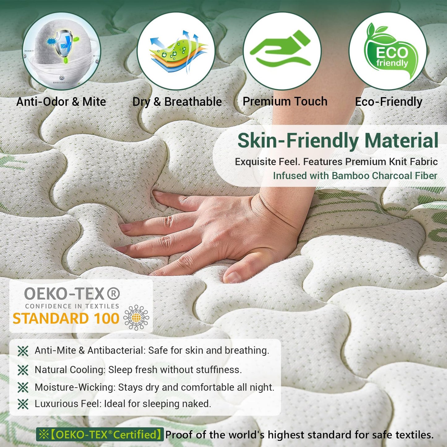 Orthopaedic Small Single Mattress 2FT6 for Back Pain Relief, Luxe Pillow Top Hybrid 7-Zone Pocket Sprung Mattress with Cooling Gel Memory Foam &