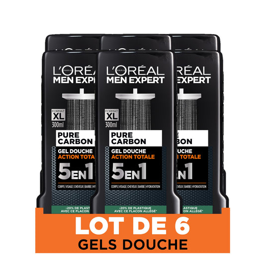 L'Or?al Paris Men Expert Total Clean 5-in-1 Shower Gel for Men 6 Packs of 6