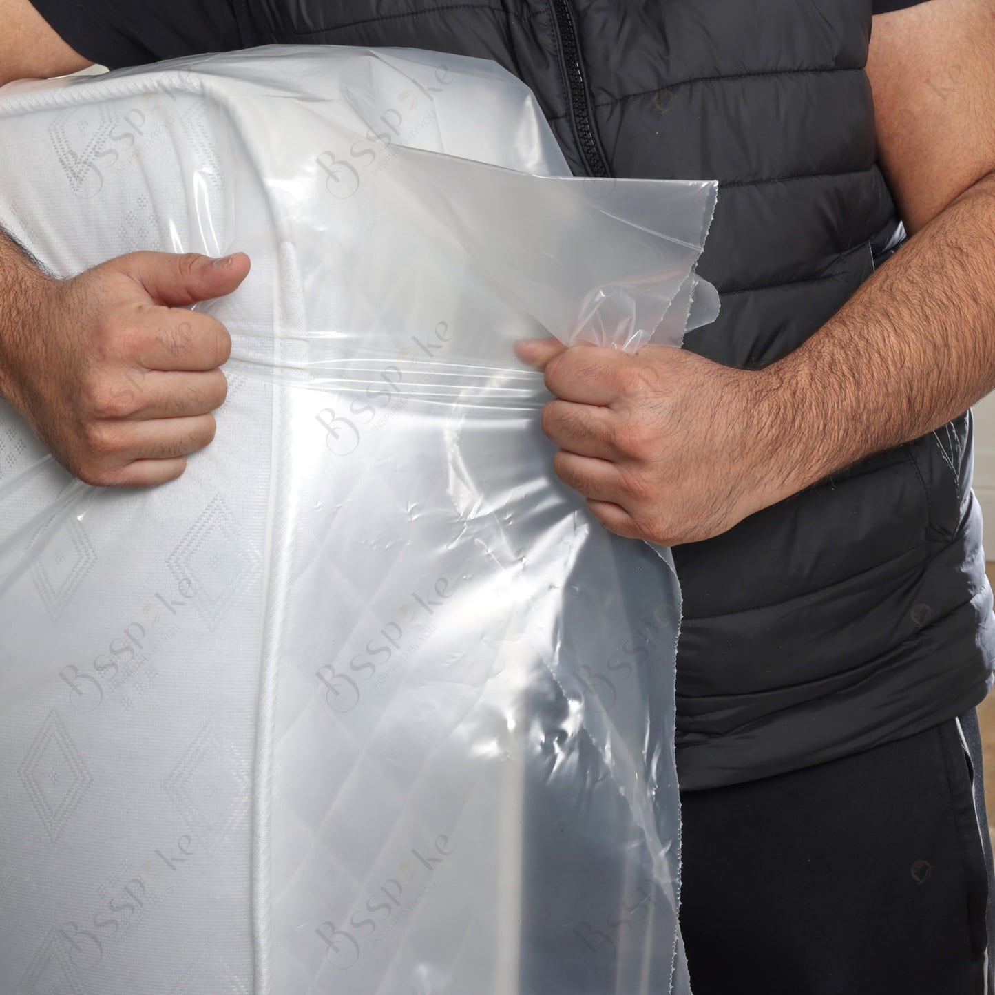 BSSPOKE 500 Guage Super King Mattress Bags for Storage Durable Mattress Storage Bag for Moving & Storage – Perfect Fit, Ultra-Strong Material