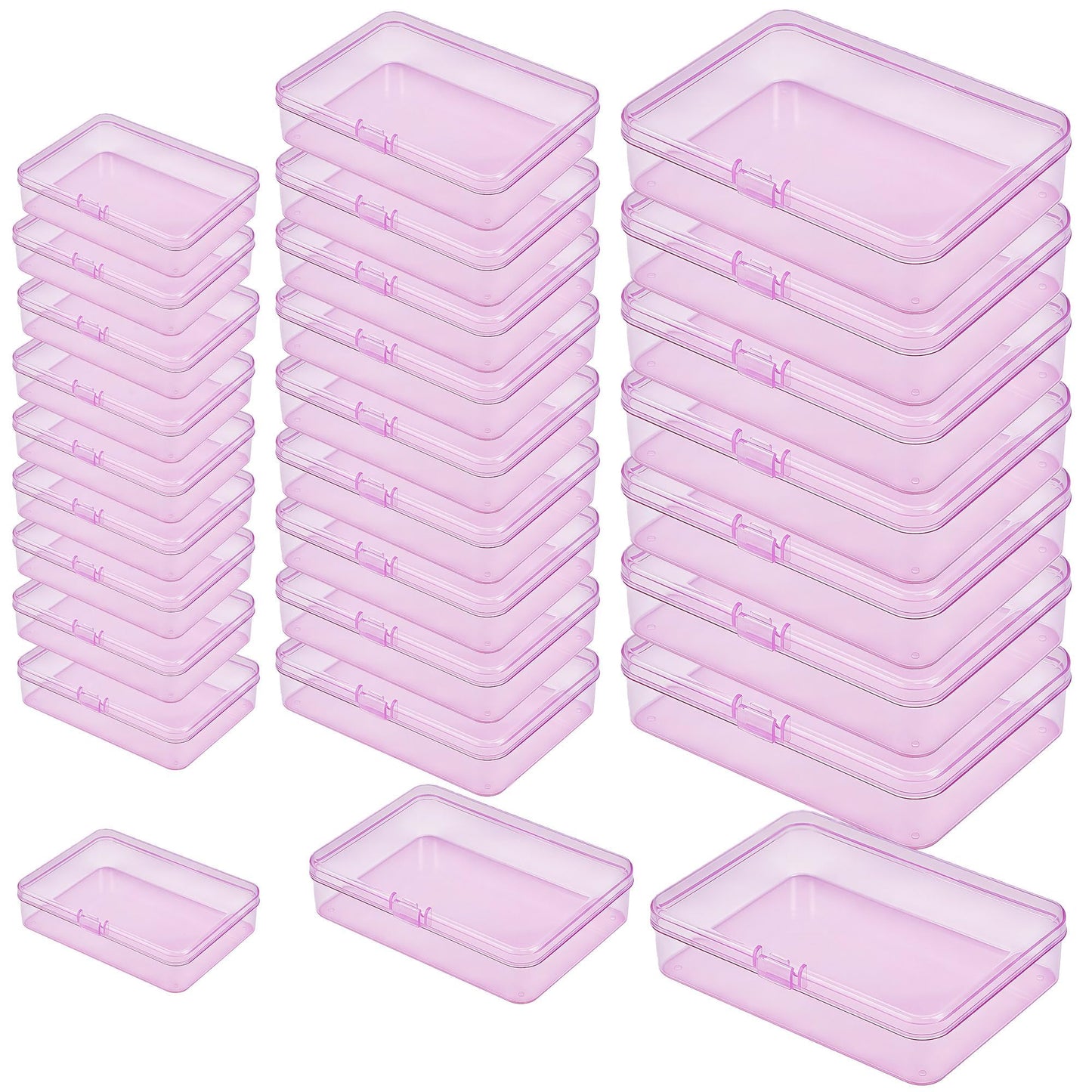 LJY Pink Diamond Art Storage Boxes, 28 Pack, 3 Mixed Sizes