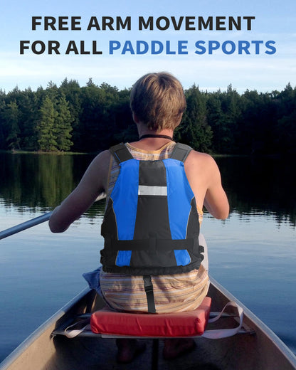 Owntop Buoyancy Aids Adults, Foam Buoyancy Vest Jacket with Crotch Strap Inner Pocket Unisex for Paddleboarding Kayaking Sup Fishing - Blue XL/XXL
