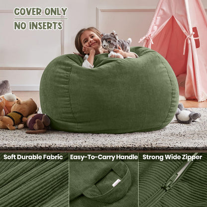 Nobildonna Bean Bag Chair Cover No Filler for Kids Beanbag Stuffed Animal Storage Without Filling Plush Toys Holder and Organizer Soft Premium