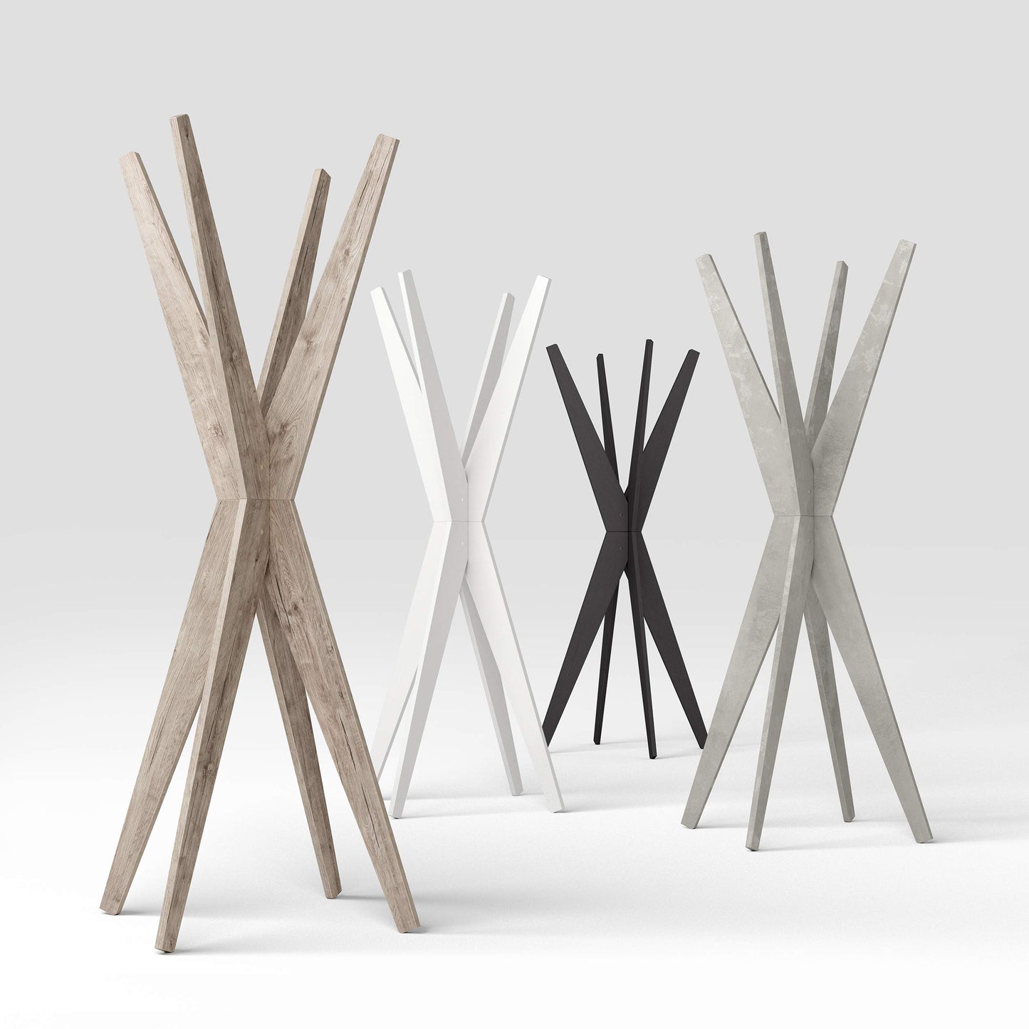 Mobili Fiver, Coat stand, Emma, Concrete Effect, Grey, Made In Italy