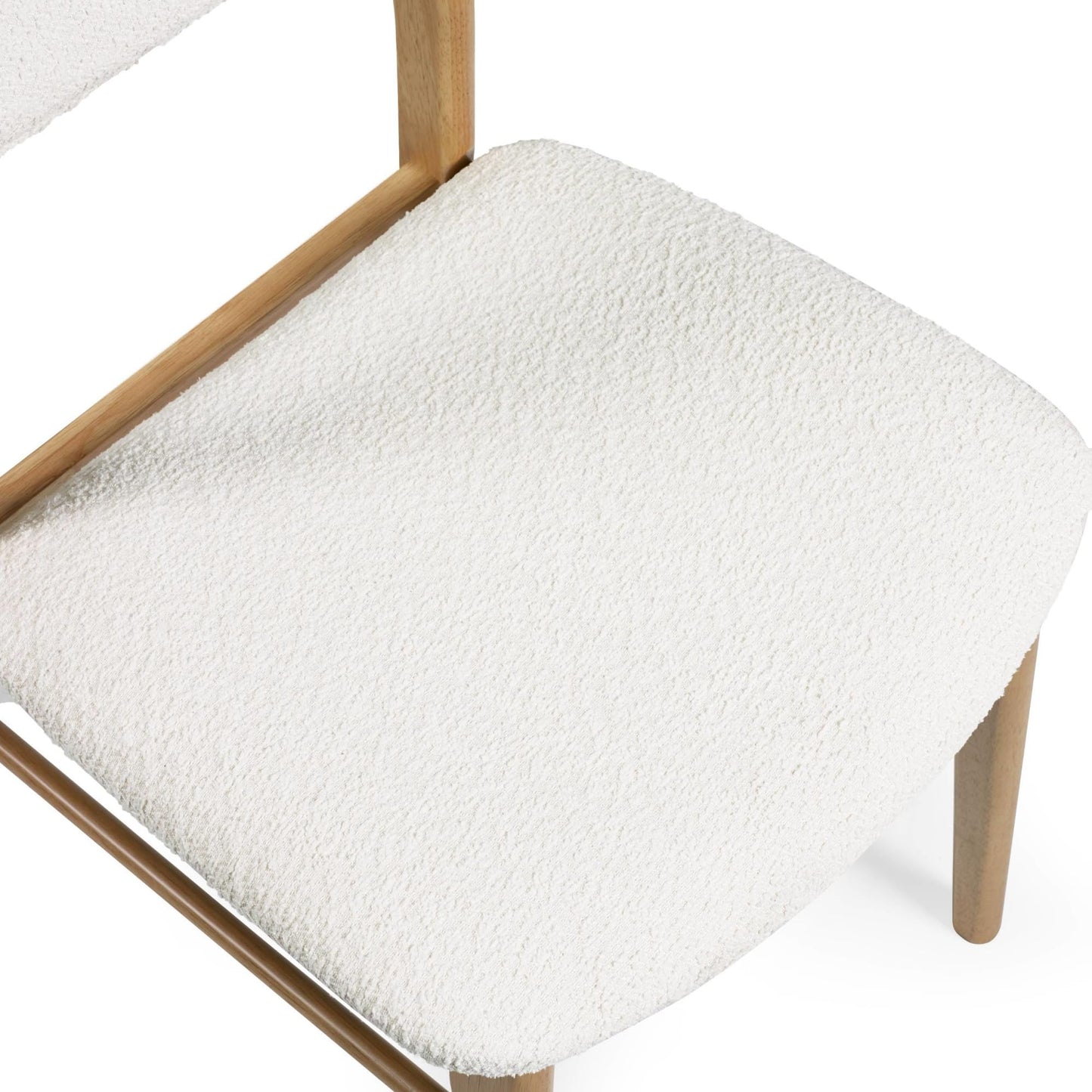 Julian Bowen Theia Dining Chairs, Set of 2, White Bouclé - H85 x D52cm