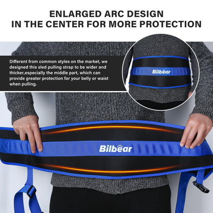 Bilbear Sled Pulling Belt,Adjustable Sled Training Waist Belt,Belt for Pulling,Weight Sled Pull Belt for Tire Pulling,Squat,Leg Muscles Strength