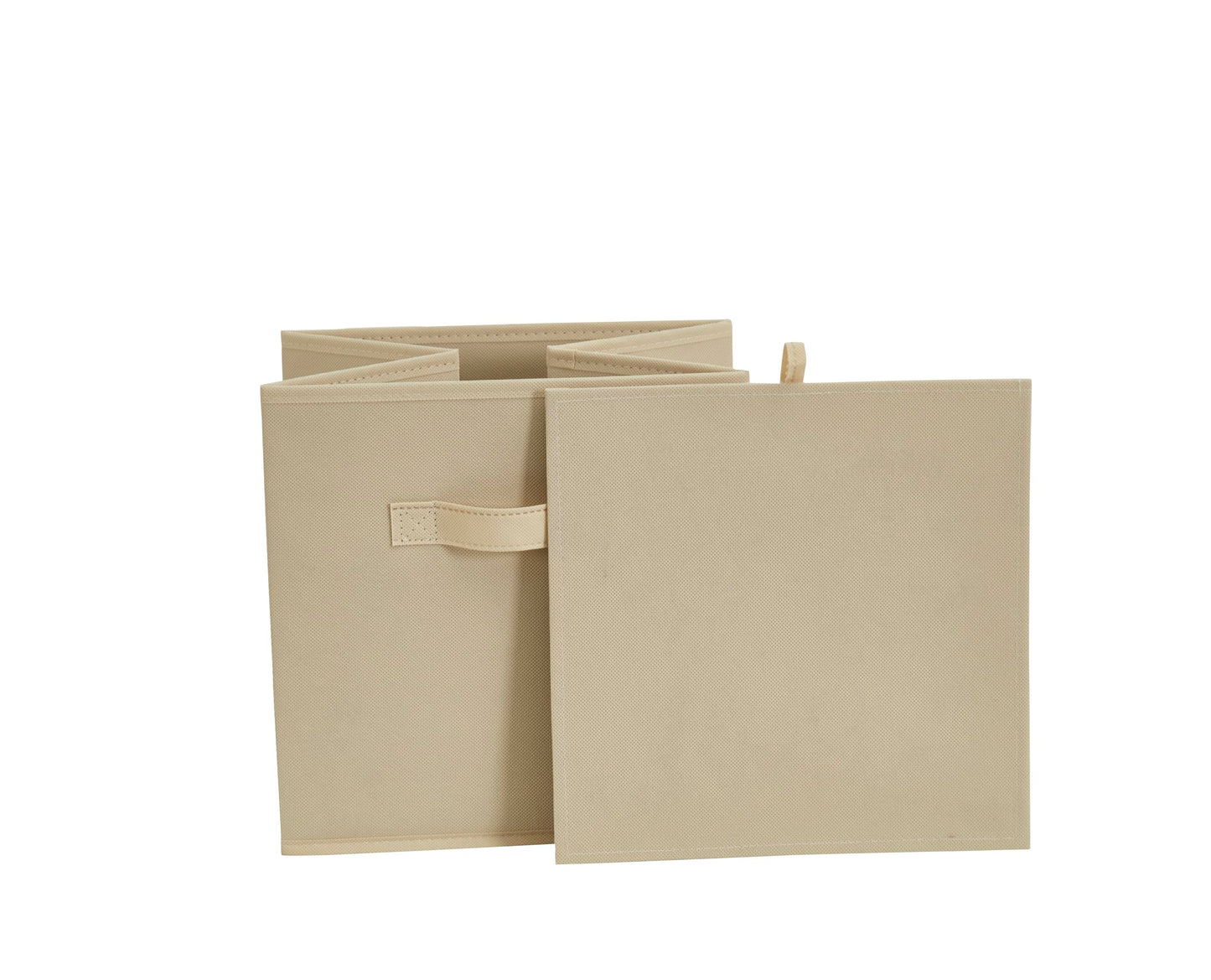 Webeasy Foldable Storage Cube Basket Bin, Set of 6, 28 x 28 x 28 cm (Beige)