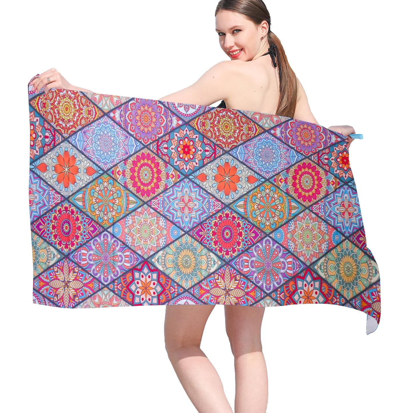 Vorvowry Microfibre Beach Towels for Adults Women Men Extra Large Lightweight Quick Dry Sand Free Travel Towel Double Sided Printing for Swim Sports