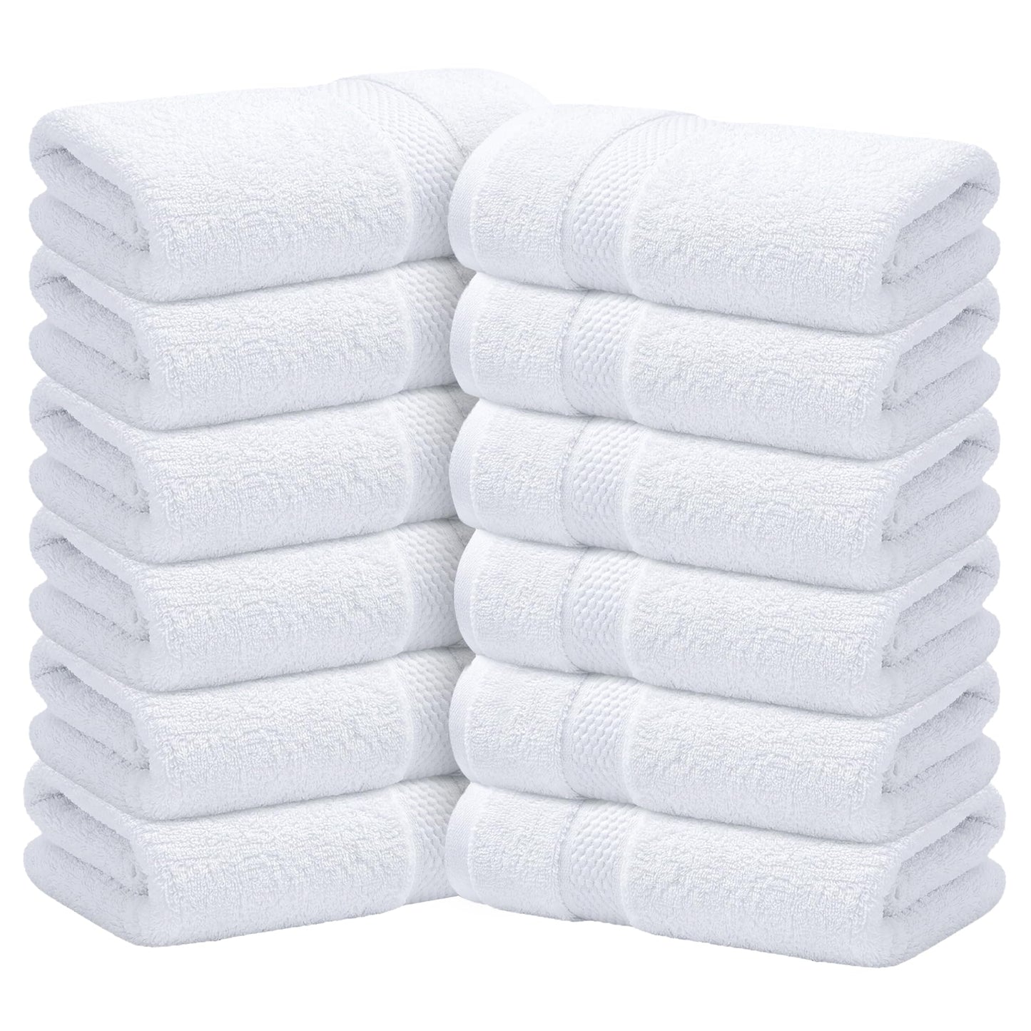 Infinitee Xclusives 100% Cotton Luxury Wash Cloths for Showering - 12 Pack