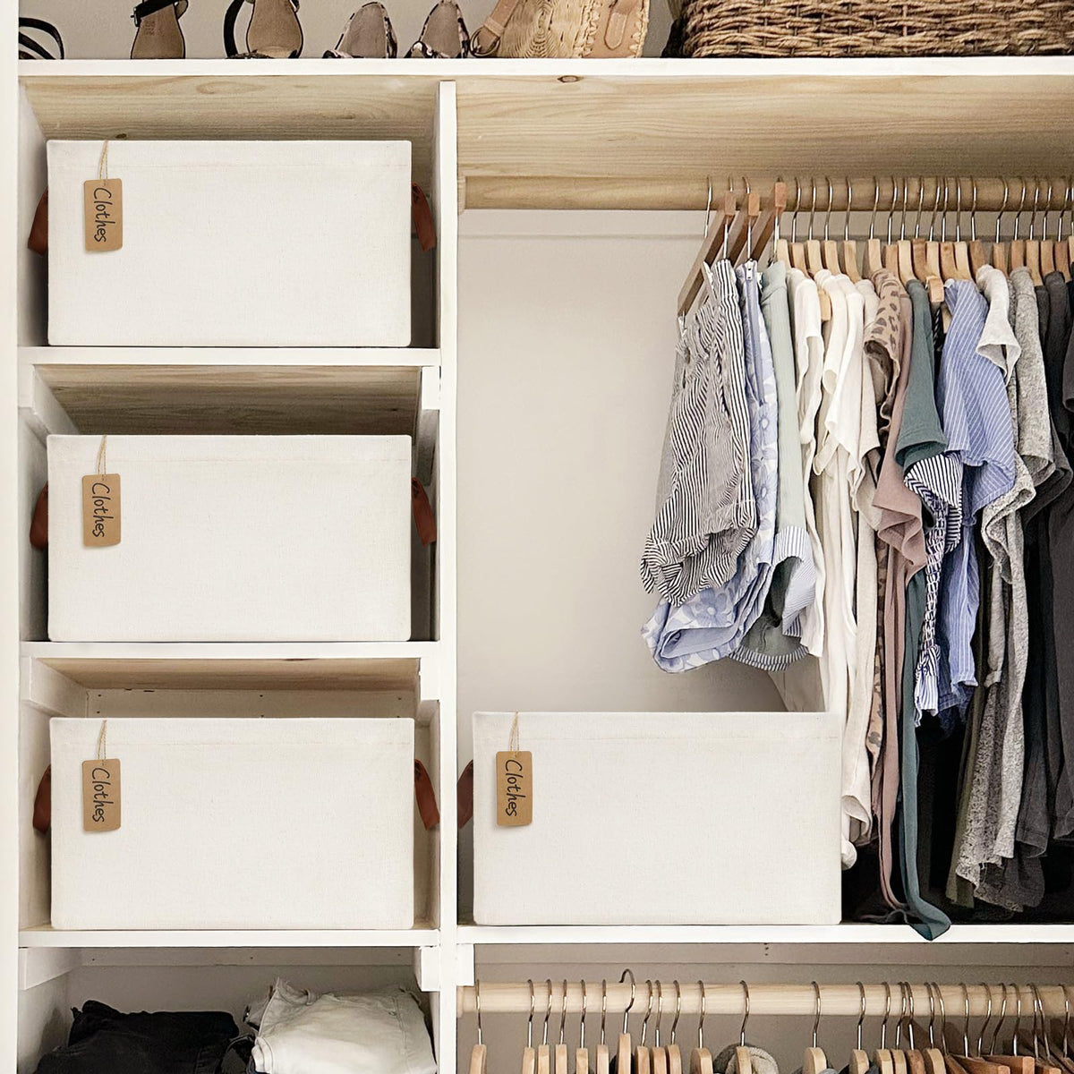 CHICVITA Closet Storage Bins Storage Baskets for Shelves, Baskets for Organizing, Closet Organizers and Storage, Toy Storage Bins