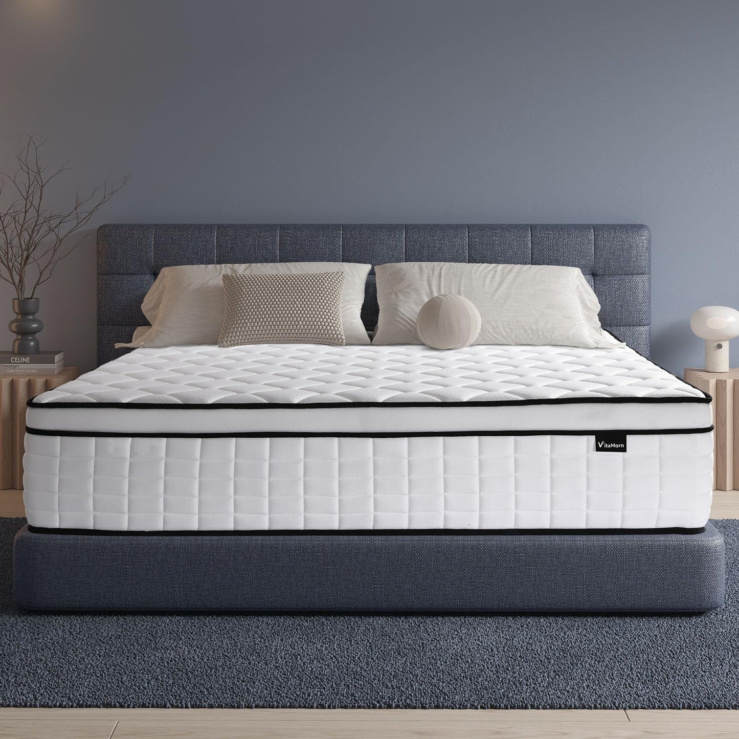 VitaMorn Single Mattress 3FT Memory Foam Pocket Sprung Orthopedic 10 inch