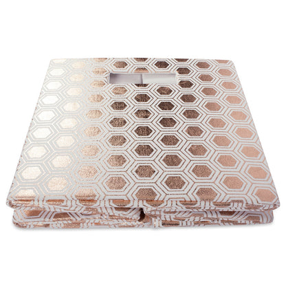 DII Hard Sided Collapsible Fabric Storage Container for Nursery, Offices, & Home Organization, 11x11x11" - Honeycomb Copper