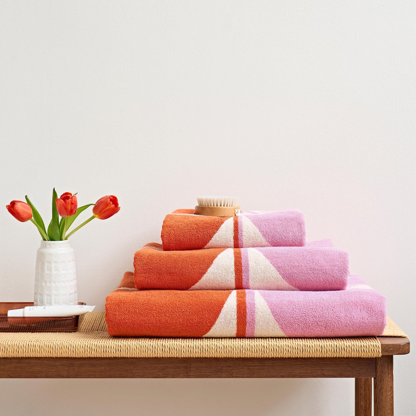 Orla Kiely Bathroom Towel Stem Bloom Duo Blush - Hand Towel, 50x90cm