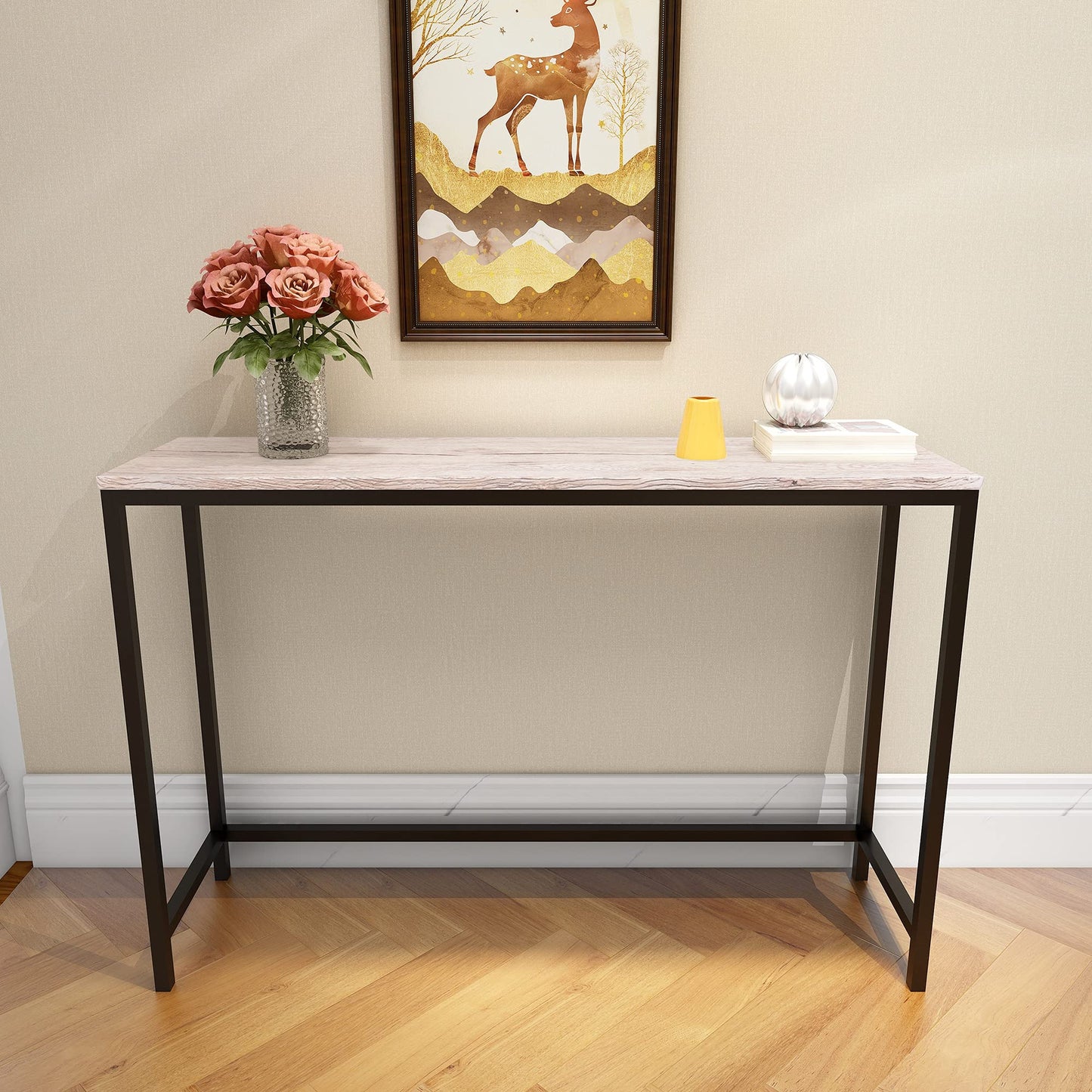 HOMERECOMMEND Console Sofa Table End Tables Computer Desk Coffee Snack Console Tables for Living Room Or Corridor Hallway