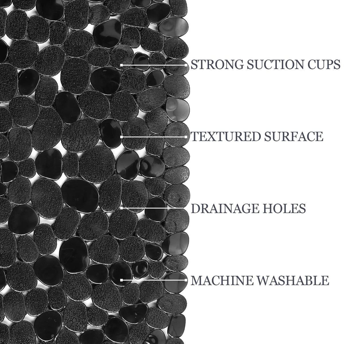 DOPROP Oval Shower Mat 69x36cm, Non Slip Mat with Suction Cups for Elderly