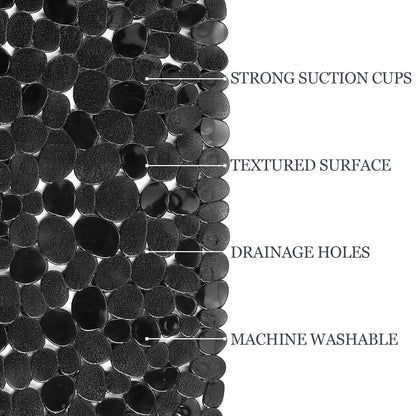 DOPROP Oval Shower Mat 69x36cm, Non Slip Mat with Suction Cups for Elderly