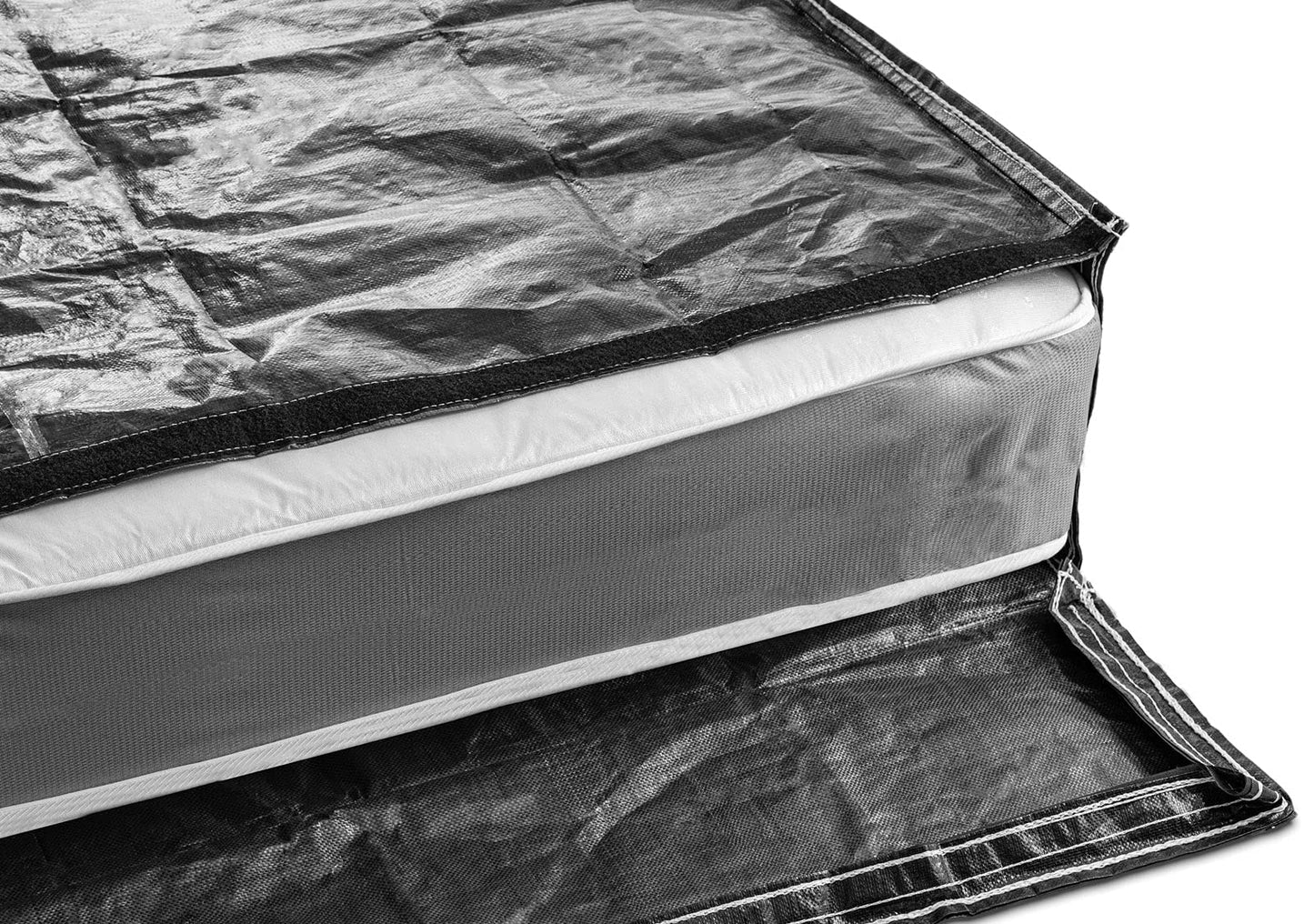 Protective Mattress Bags with Handles. Mattress Cover for Moving and Storage - Reusable + Extra Heavy Duty (Single Size (Black)