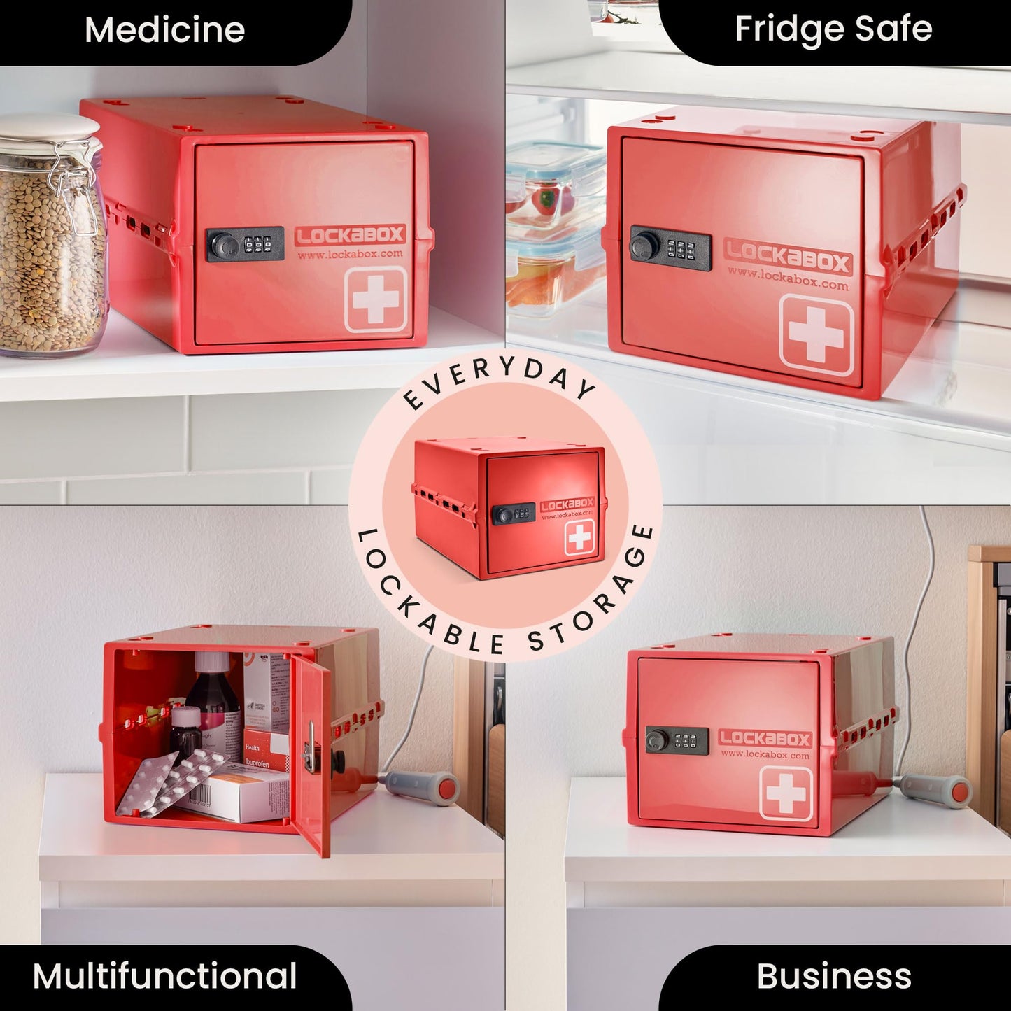 Lockabox One™ | Premium Lockable Medicine Box (10L) | Lightweight & Hygienic Medicine Lock Box | Made In Britain | External Size 31 x 21 x 17 cm