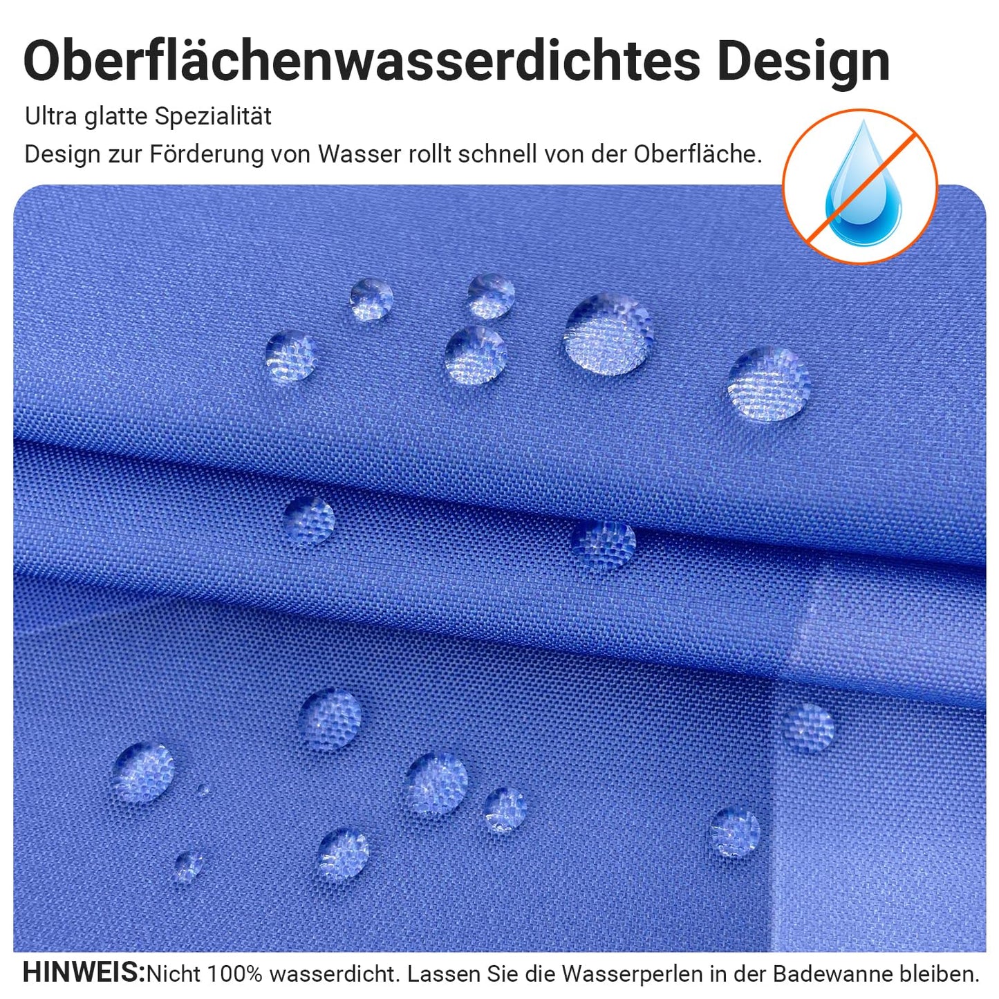 Lerores Shower Curtain, 180 x 170 cm, Geometric Gradient, Weighted Hem, Anti-Mould, Water-Repellent