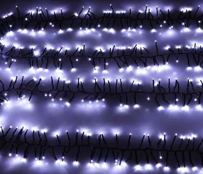 Christmas Concepts 500 6M/20FT White LED Cluster Lights With 8 Function Controller - Indoor/Outdoor - Energy Efficient A++ - Christmas Lights