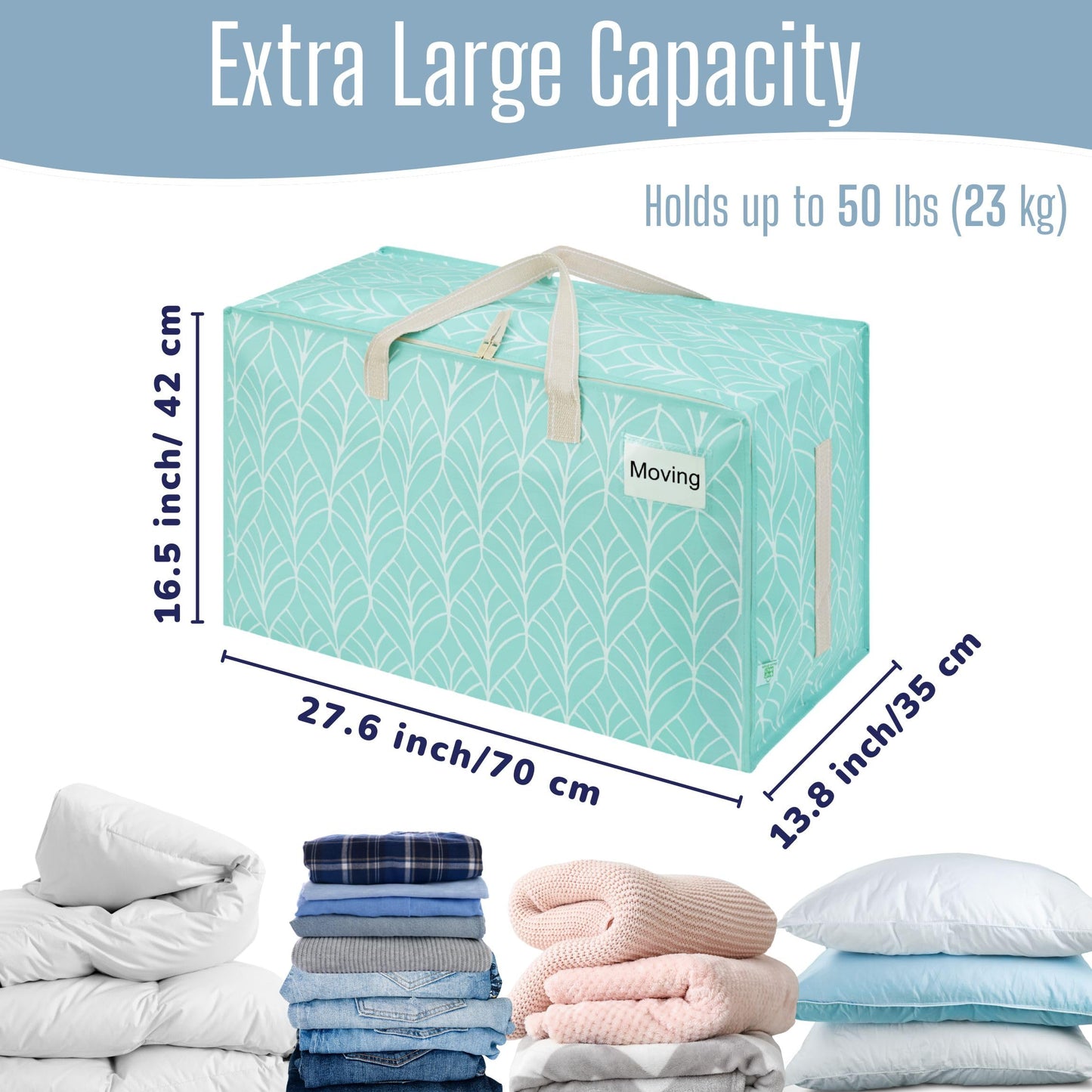 VENO 6 Pack Heavy-Duty Oversize Large Storage Bag with Zips for Moving, Clothes Storage, Laundry Bag, Packing, House Solutions, Water-Resistant