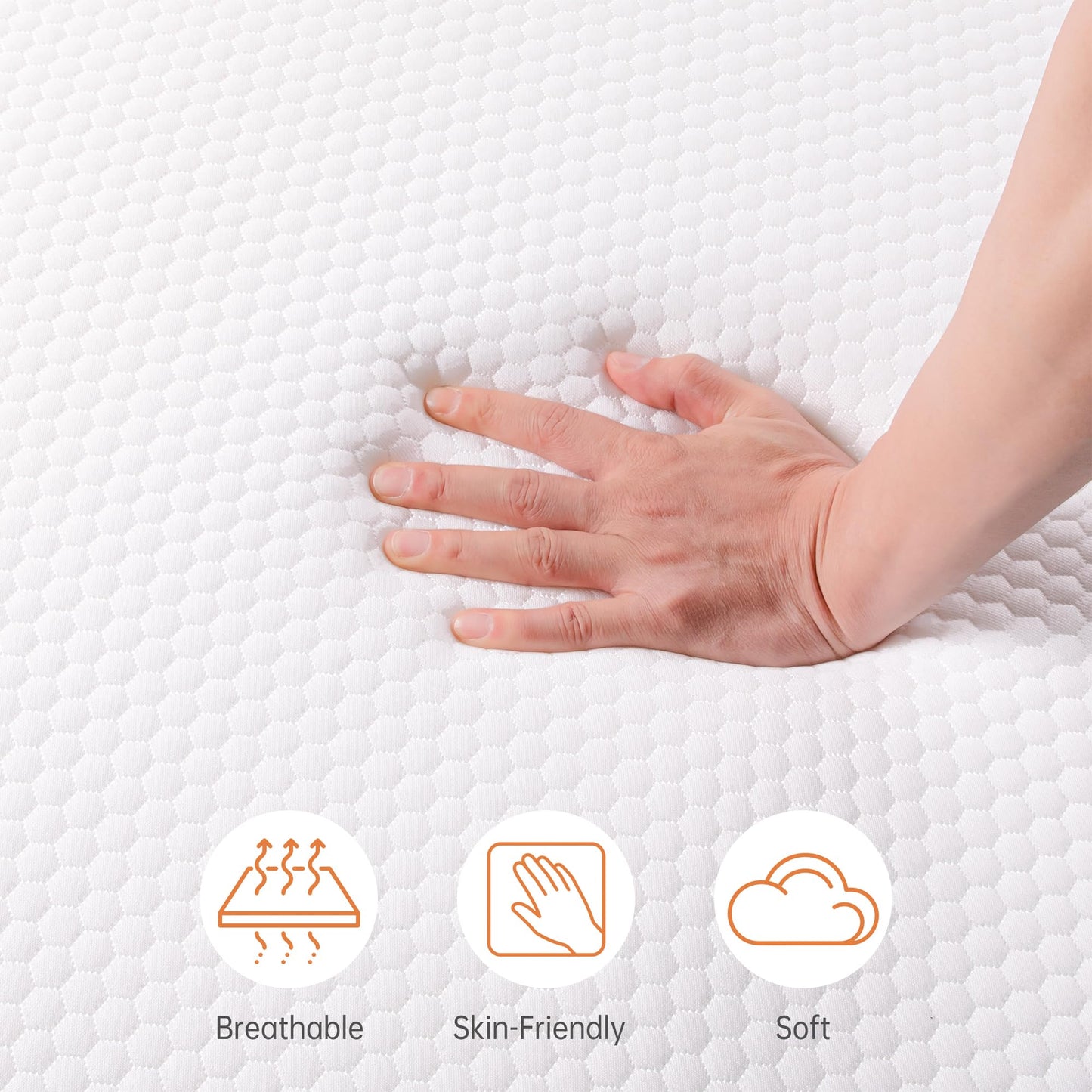 TeQsli Double Foldable Mattress, 15CM Memory Foam Folding Mattress with Removable Washable Cover, for Guest Beds, Camping and Road Trips