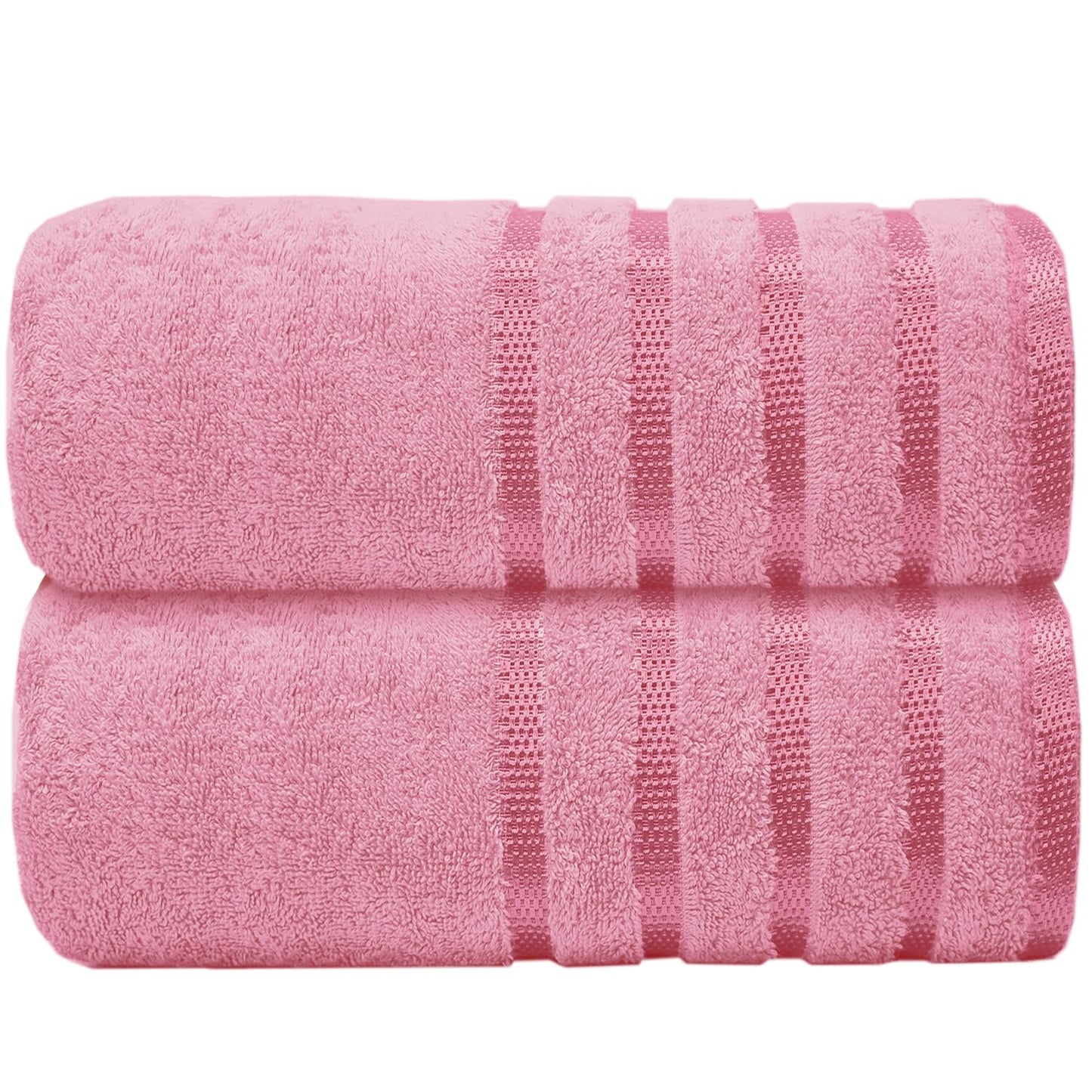 Casabella Deluxe 2 Piece Jumbo Bath sheet 90x180 cm 100% Cotton Extra Large Bath Towels Highly Absorbent Pink Bath sheets Towels
