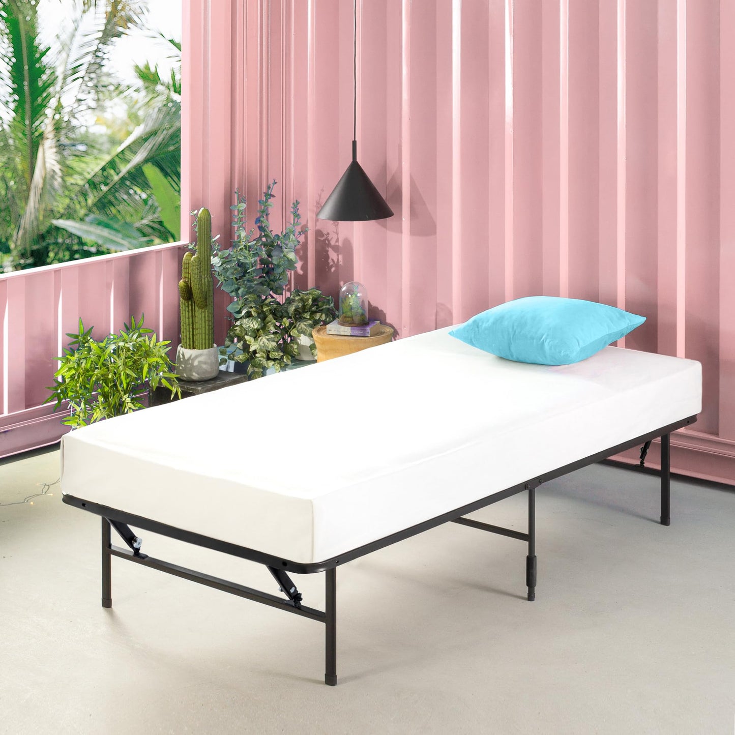 Zinus SmartBase Zero Assembly Bed Frame - Single 90x190cm - 35cm Height - Metal Bed Frame - Foldable Bed - For Adults, Kids, Teenagers - Easy Assembly