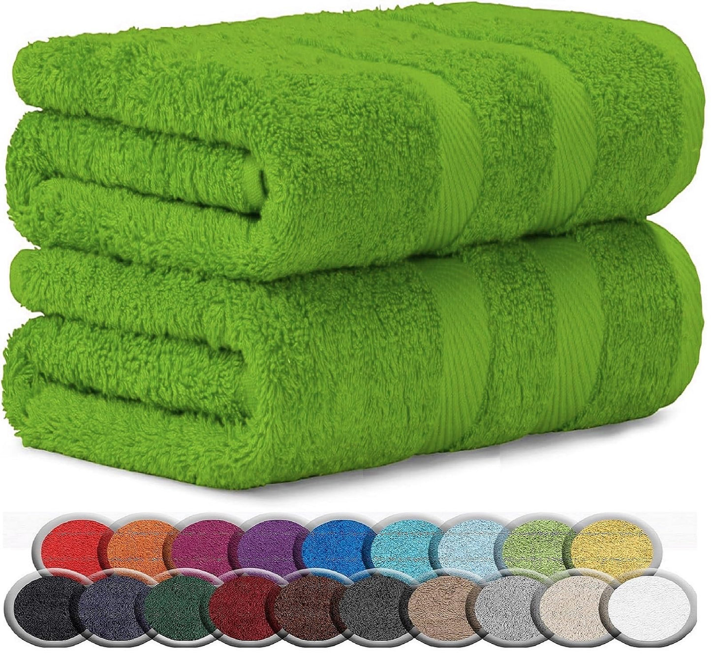LoomTrove Pack of 2 Extra Large Jumbo Bath Sheets 100 x 200 cm 100% Egyptian Combed Cotton XL Towels Quick Dry Big Bath Sheet Super Soft Hotel