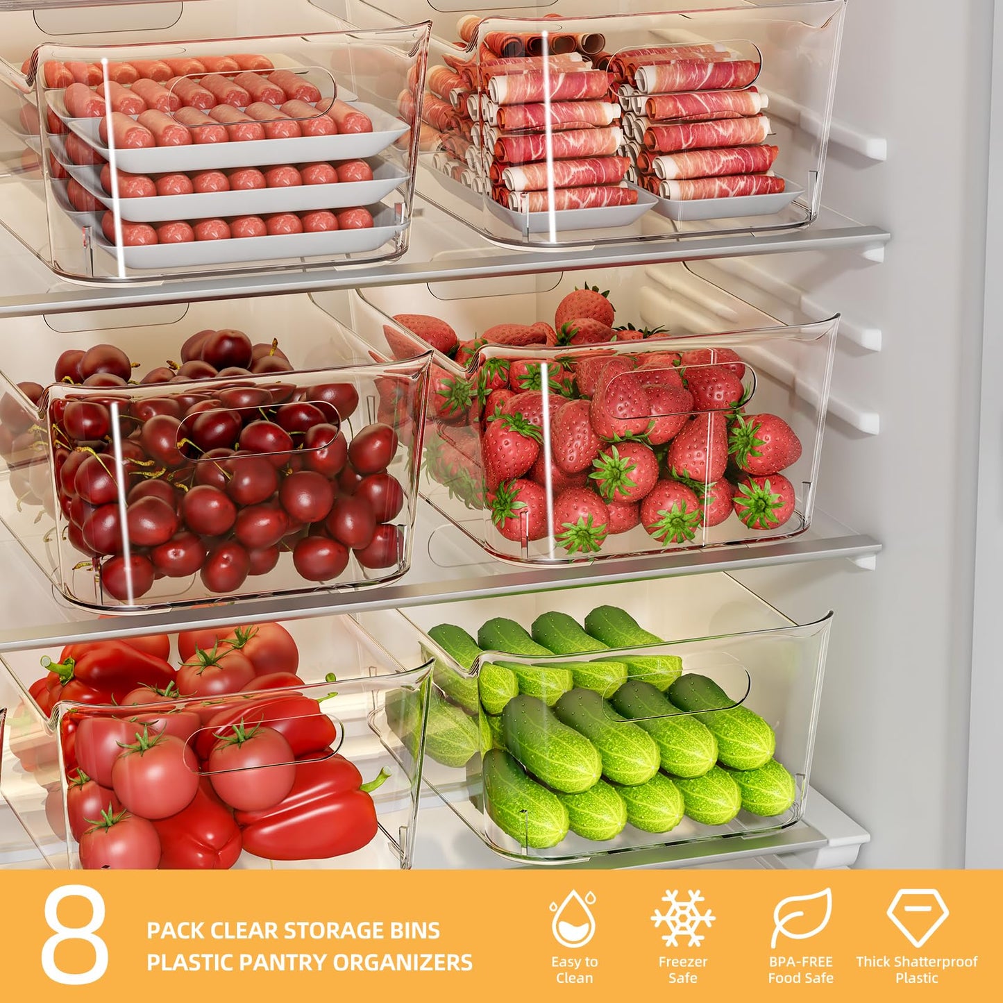 MSHOMELY 8 Pack Pantry Organisers and Storage kitchen storage containers