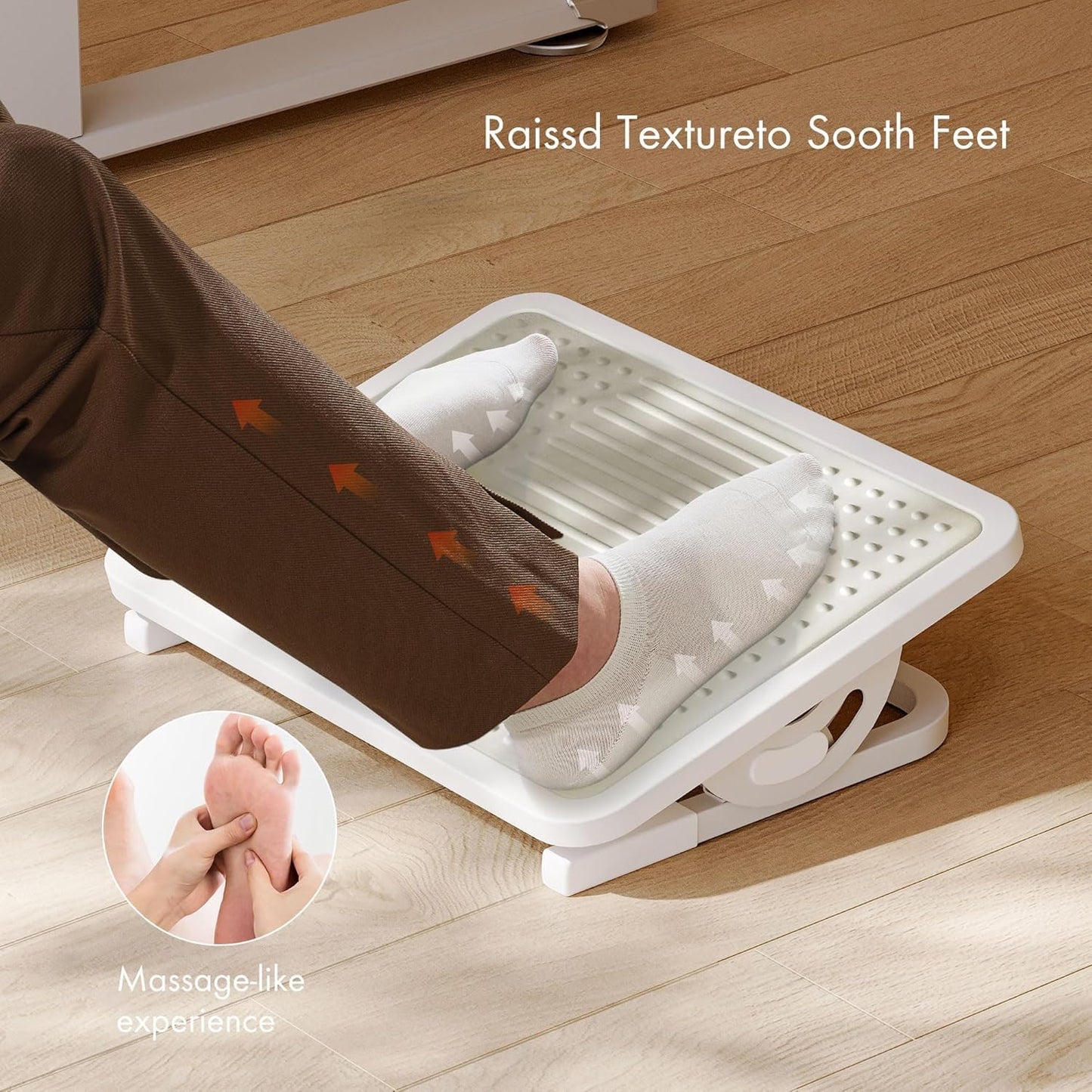 EUREKA ERGONOMIC Foot Rest Under Desk, Ergonomic Adjustable Footstool with Metal Frame, Massage Surface & 3 Height Positions