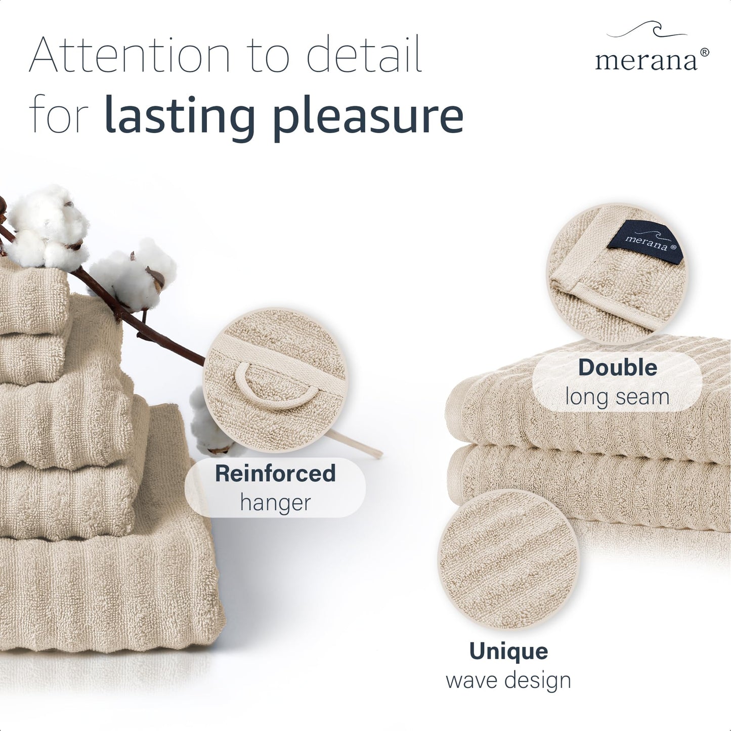 Merana OSLO towel set | quick-drying, soft & lint-free | terry luxury quality | 100% cotton terrycloth | OEKO-TEX | 590 GSM | guest & face towel