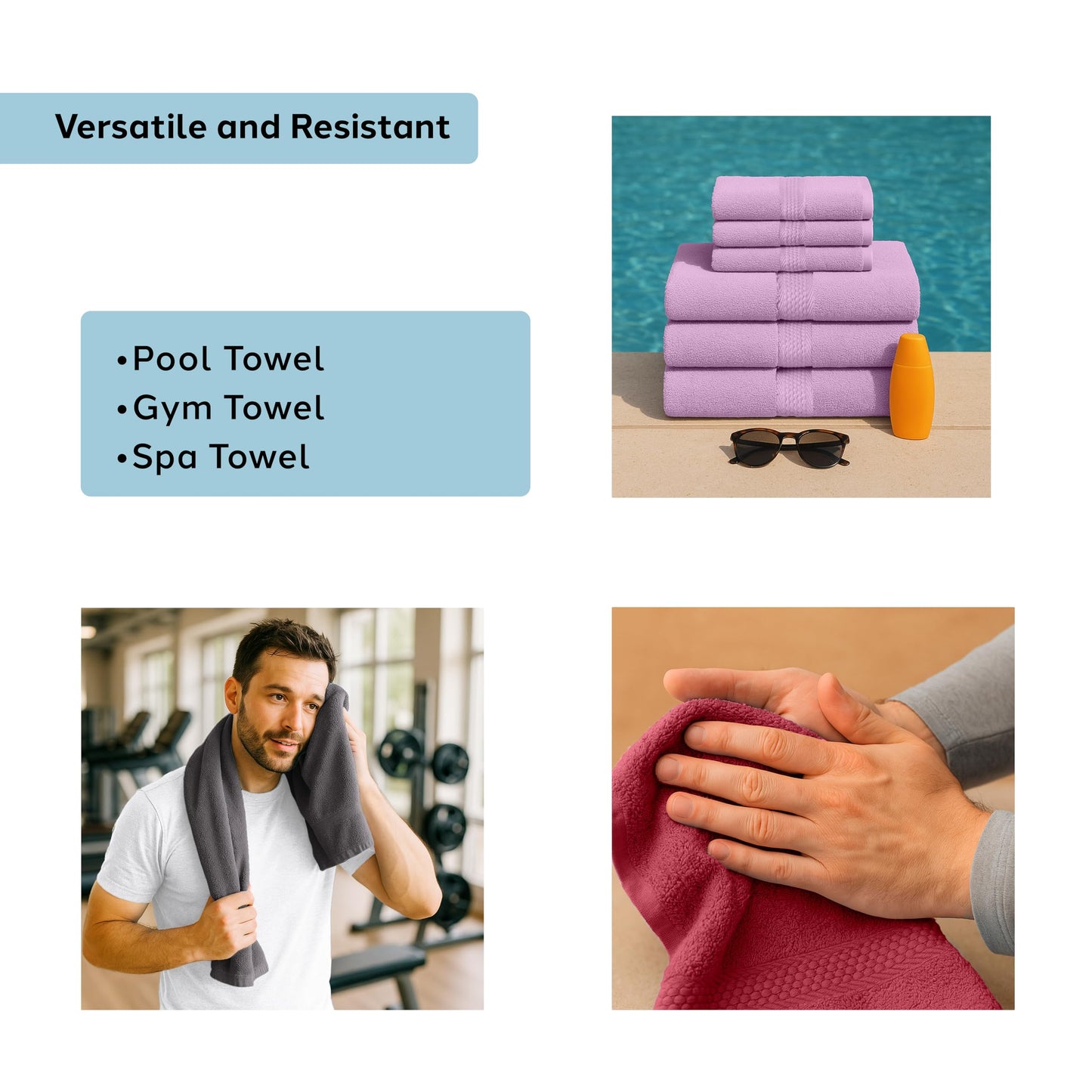 Caleffi Set of 6 Bath Towels with Guest – Consisting of 3 x Face Towel 55 x 100 cm + 3 x Bidet Towel 40 x 60 cm