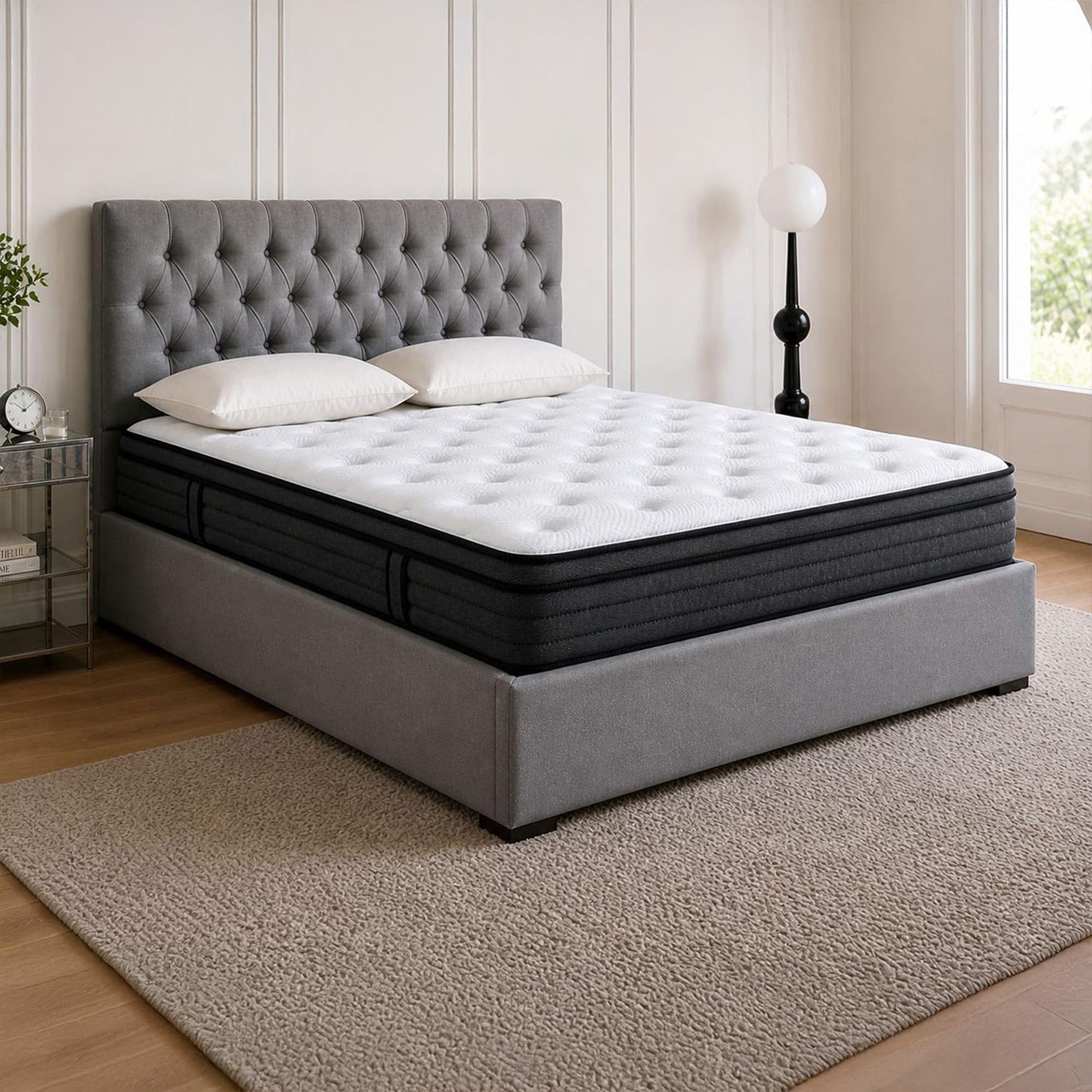 SANA SLEEP 4FT6 Double Mattress,9 Zone Orthopedic Double Mattress, Comfortable Home Pocket Spring Mattress