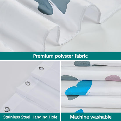 AWIYTE Shower Curtain 240 x 200 cm 94 x 79 Inch, Waterproof Polyester Textile Fabric Machine Washable with 12 Plastic Hooks & Weighted for Bathroom
